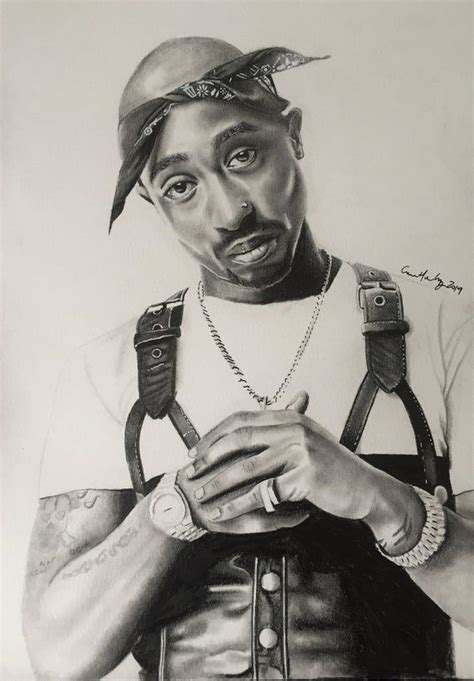 Original Tupac Shakur Drawing 8x10 Etsy Celebrity Art Portraits