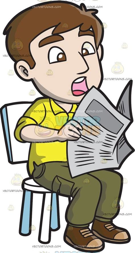 A Shocked Man Reading News From The Newspaper Green Cargo Pants Man