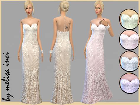 Sleeveless Lace Wedding Dress By Melisa Inci At Tsr Sims 4 Updates