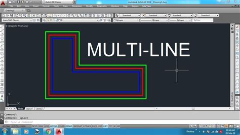 How To Draw Multi Line In Autocad Youtube
