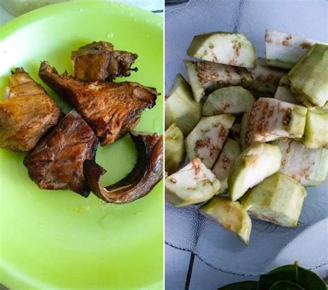 5ekor lele yg sudah digoreng 4bj cabe merah kriting 1bj cabe ijo (iris) 5bj. Kuliner Khas Pesisir: Mangut Ikan Pari Asap Terong Hijau ...