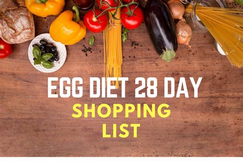 28 Day Egg Diet Shopping List