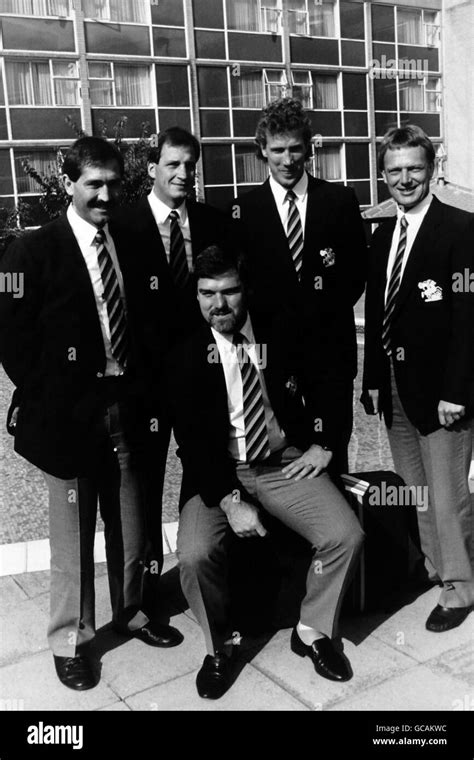 Members Of The England Cricket Team At Heathrow Airport Before Flying Out For The World Cup