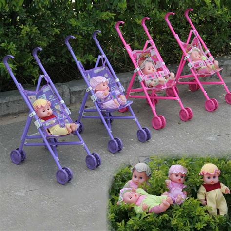 Alextreme Stroller Plastic Children Pram Pushchair Toy Play Set For