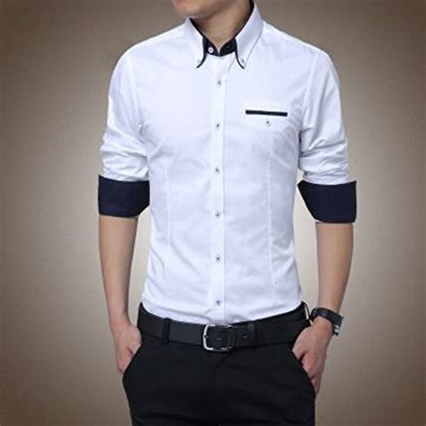 Buy Langmeng 2017 Social Men Dress Shirts Mens Slim Fit Brand White