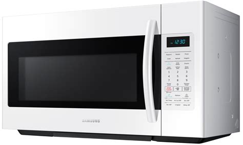 Samsung Me18h704sfw White Over The Range 18 Cu Ft Capacity Microwave