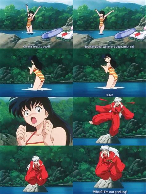 she even brought a swimsuit enjoying feudal era to the fullest 🤣 inuyasha funny anime