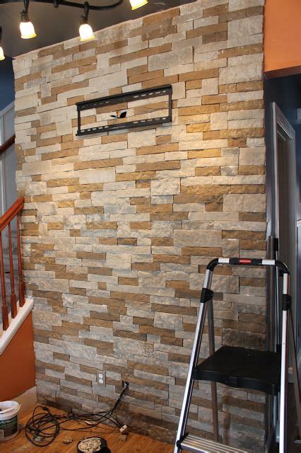 Diy Stone Accent Wall With Images Stone Accent Walls Accent Wall