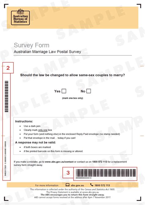 Sample Postal Vote For Same Sex Marriage Survey Revealed To Aussies