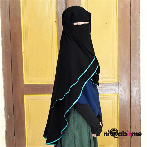 Dos Capas Saudi Chiffon Silk Niqab Saudi Niqab Con Cinta De Etsy