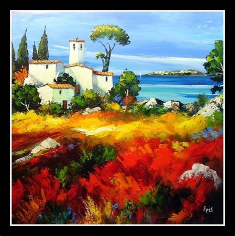 "Couleurs de Provence"  Painting, 50x50 cm ©2011 by Stéphane EPIS