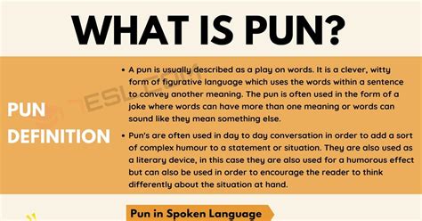 Pun Definition And Examples Of Pun In Speech And Literature 7esl
