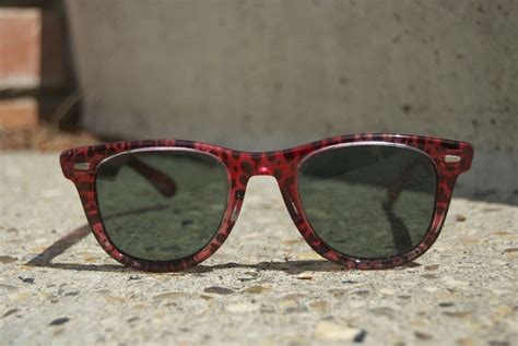 Leopard Print Ray Ban Wayfarer Style Sunglasses