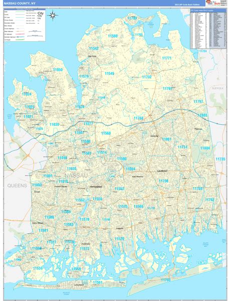 Nassau County Ny Zip Code Maps Basic