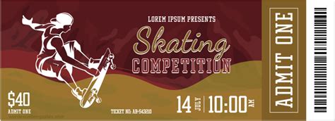 Skating Competition Ticket Templates Word And Excel Templates