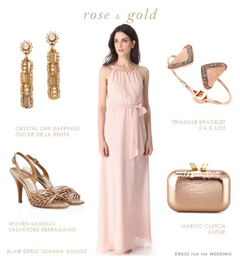 Rose gold sequins bridesmaid dresses. Blush Dress and Rose Gold Accessories