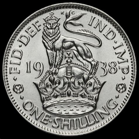 1938 George Vi Silver English Shilling Scarce Aunc Old British