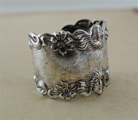 Vintage Ring Silver Ring Art Nouveau Jewelry Adjustable