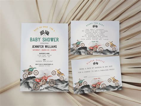 Dirt Bike Baby Shower Invitation Template Race On Over Baby Shower For