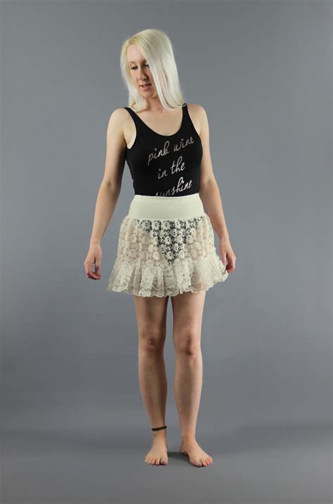 Short Ivory Lace Slip Mini Lace Petticoat Dream Petticoats