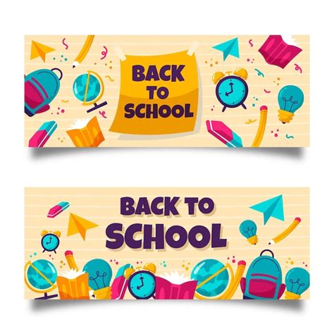 Free Vector Hand Drawn Back To School Banners