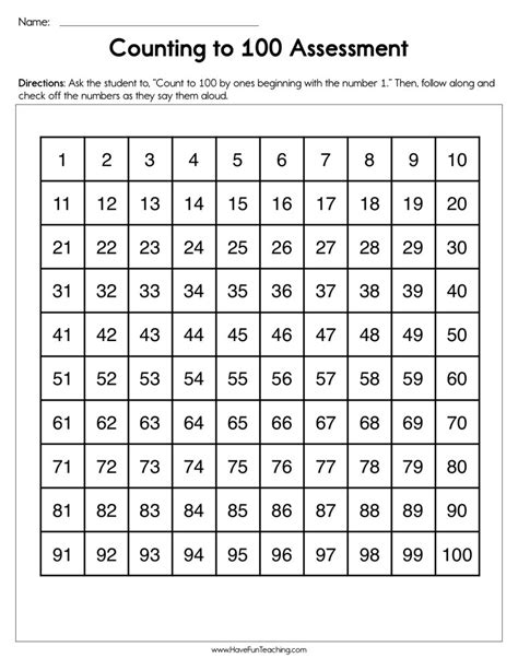 Identifying Numbers To 100 Worksheet
