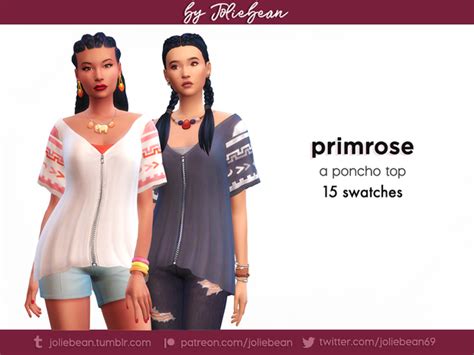 Primrose Top In 15 Swatches By Joliebean Joliebean On Patreon Sims
