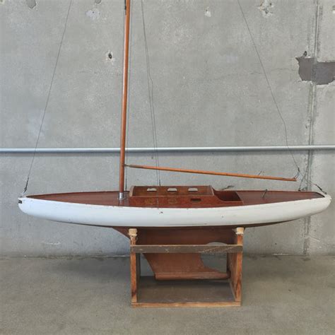 Huge Tall Masted Model Boat In Stand Urbanamericana