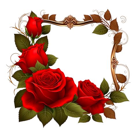 Beautiful Colorful Red Rose Flower Frame 21776209 Png