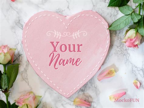 Write Name On Love Heart Mockofun