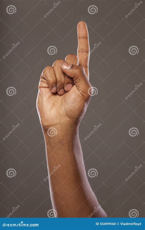 Black Man S Hand Pointing Stock Photo Image Of White 55499940
