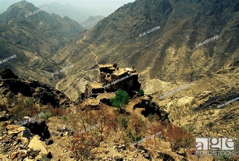 Fortified Village On The Haraz Mountains Sanaa Governorate Yemen