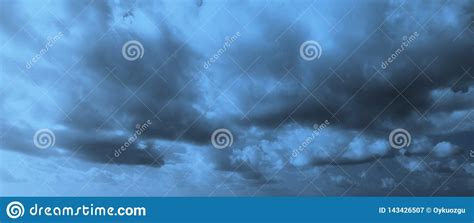 Dark Blue Stormy Cloudy Sky Background Stock Image Image Of Dark