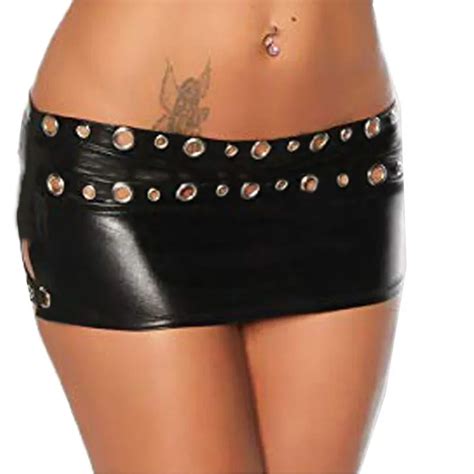 New Women Faux Leather Skirt Sexy Pu Mini Skirt Super Short Micro Skirt