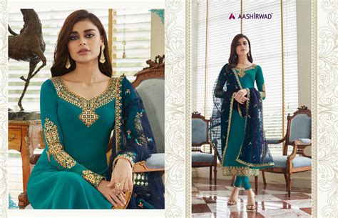 Aashirwad Creation Morbagh Mohra Real Georgette With Heavy Embroidery Work Straight Dress