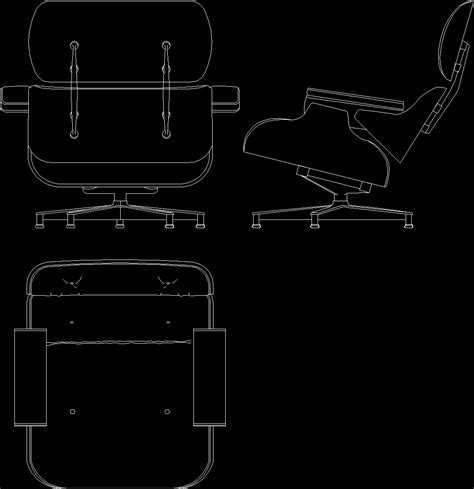 Charles Eames Lounge Chair 1956 Dwg Block For Autocad Designs Cad