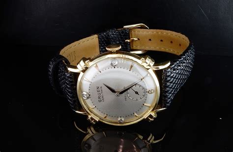 Ferro Jewelers Watches 14k Yellow Gold And Diamond Round Face Gruen Watch Gruen Watches