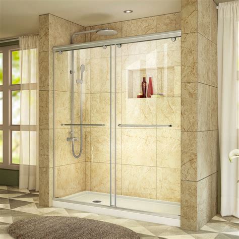 Dreamline Charisma Brushed Nickel 2 Piece Alcove Shower Kit Common 36