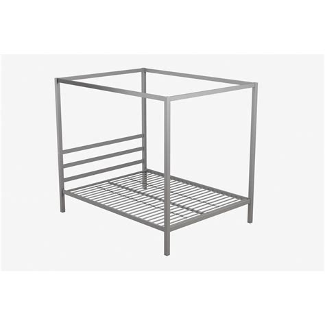 Dorel Queen Modern Canopy Metal Bed In Gray The Home Depot Canada