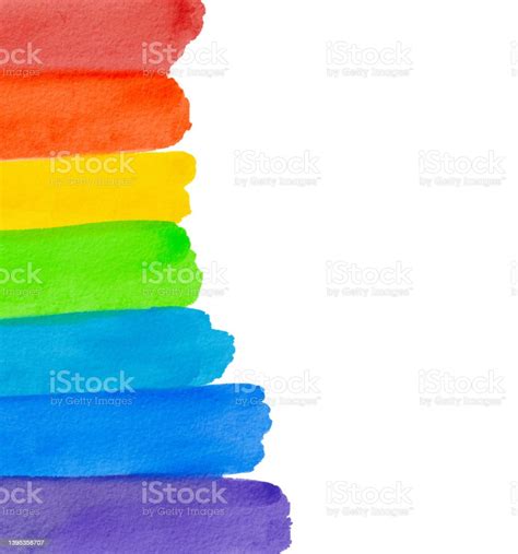 lgbt pride month watercolor texture concept rainbow flag brush style isolate on white background