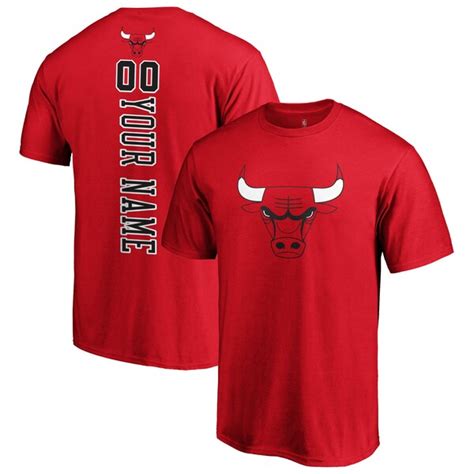 Mens Chicago Bulls Fanatics Branded Red Personalized Backer T Shirt