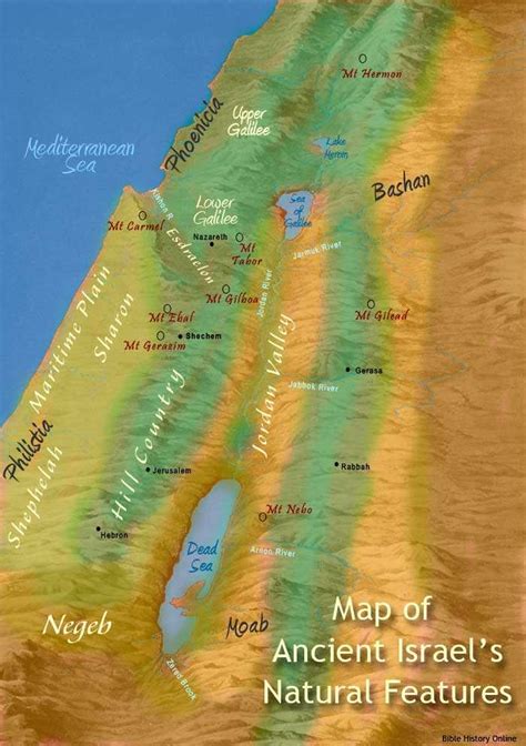 Map Of The Land Of Israel In Old Testament Times Bible History