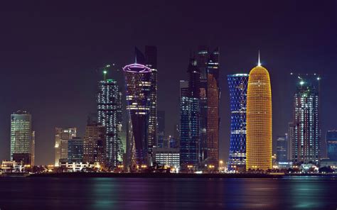 Doha Persian Gulf Qatar Buildings Skyscrapers Wallpaper 1920x1200