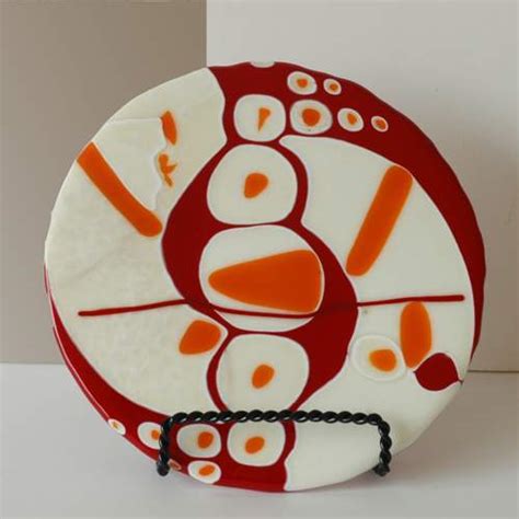 Gallery Of Glass Fused Glass Red Circle 1