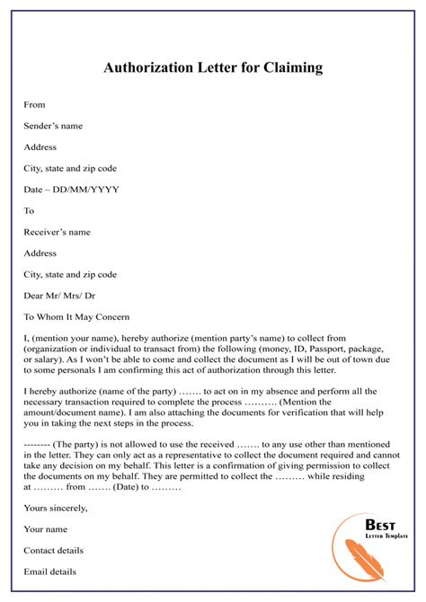 It means acting on behalf of somebody else with their permission. 6+ Free Authorization Letter Template - PDF & Word Doc.