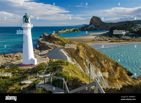 Castle Point Lighthouse Castlepoint In New Zealand Stock Photo Alamy