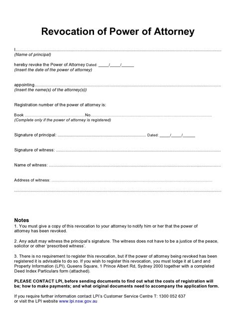 Free Power Of Attorney Revocation Forms Word Pdf Templatearchive