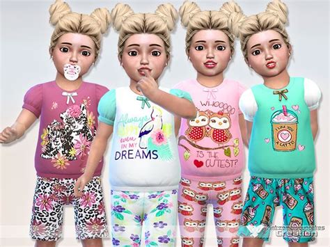 Pinkzombiecupcakes Sweet Dreams Pyjama Collection Sims 4 Toddler Clothes