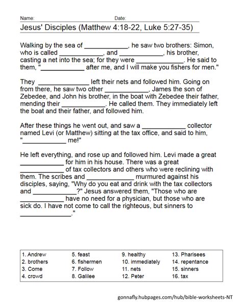 Bible Worksheets New Testament Worksheets Bible And Sunday School