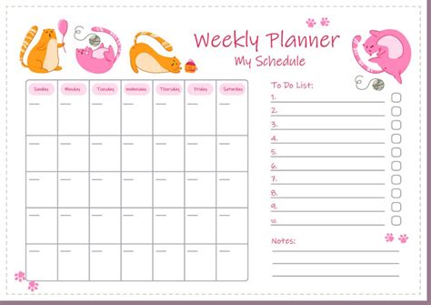 Weekly Cats Planner Cat Lovers Etsy